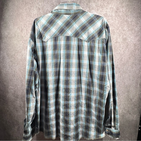 Wrangler Men’s‎ XXL Western Plaid Pearl Snap Long Sleeve Button Down Shirt - Picture 2 of 9